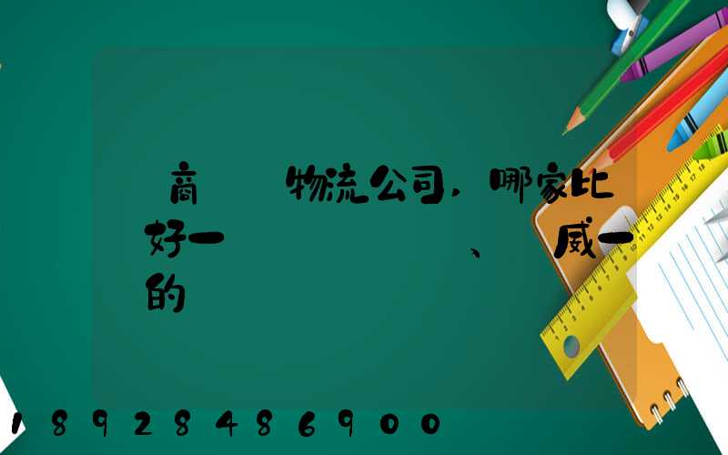 電商倉儲物流公司,哪家比較好一點、權威一點的